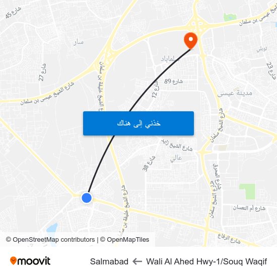 Wali Al Ahed Hwy-1/Souq Waqif to Salmabad map