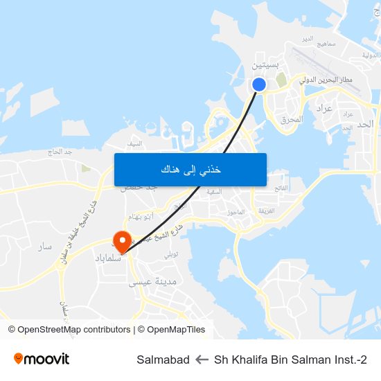 Sh Khalifa Bin Salman Inst.-2 to Salmabad map