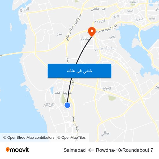 Rowdha-10/Roundabout 7 to Salmabad map