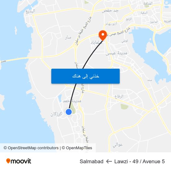 Lawzi - 49 / Avenue 5 to Salmabad map