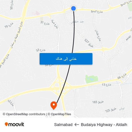 Budaiya Highway - Aldaih to Salmabad map