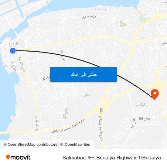 Budaiya Highway-1/Budaiya to Salmabad map