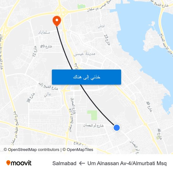 Um Alnassan Av-4/Almurbati Msq to Salmabad map