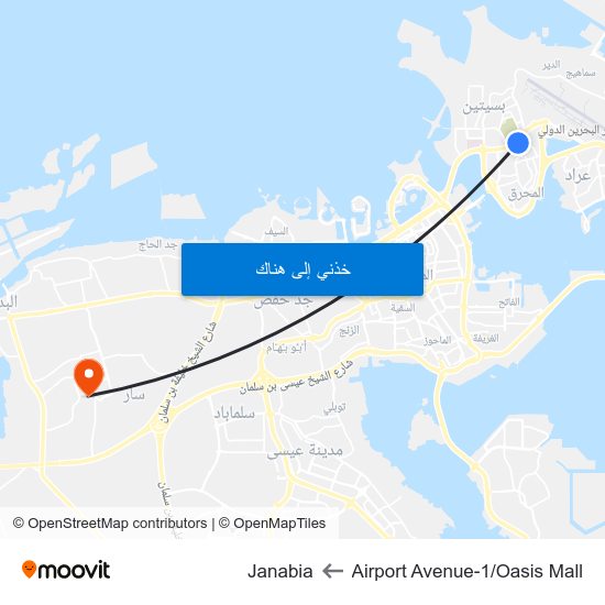 Airport Avenue-1/Oasis Mall to Janabia map