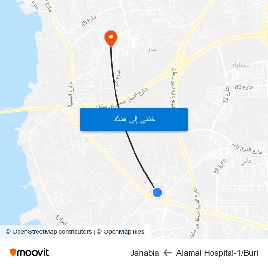 Alamal Hospital-1/Buri to Janabia map