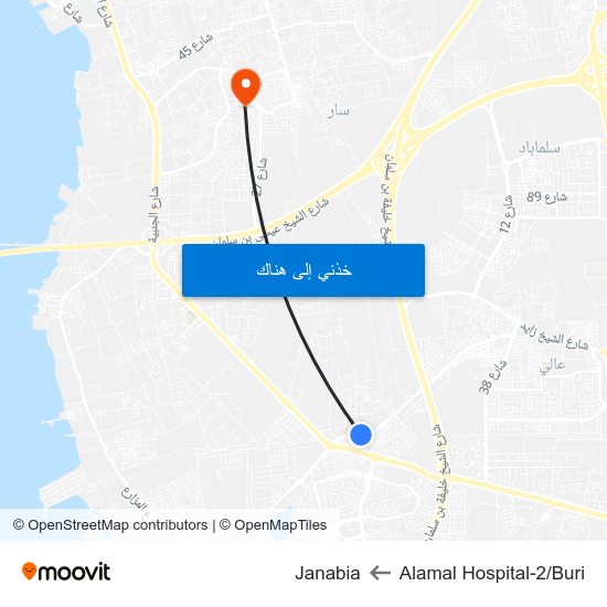Alamal Hospital-2/Buri to Janabia map