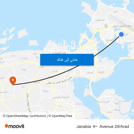 Avenue 29/Arad to Janabia map