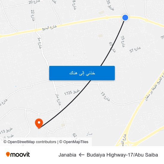 Budaiya Highway-17/Abu Saiba to Janabia map