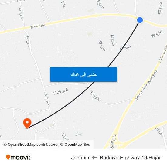 Budaiya Highway-19/Hajar to Janabia map