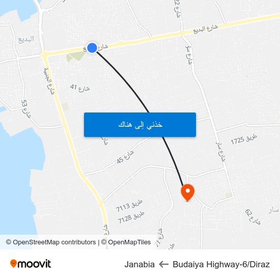 Budaiya Highway-6/Diraz to Janabia map