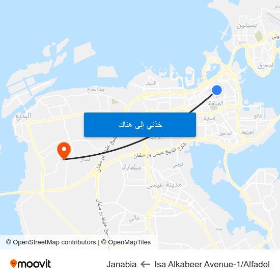 Isa Alkabeer Avenue-1/Alfadel to Janabia map