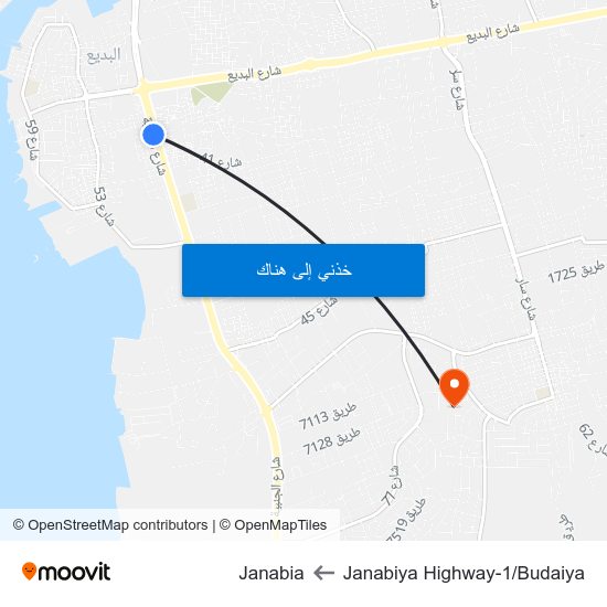 Janabiya Highway-1/Budaiya to Janabia map