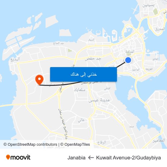 Kuwait Avenue-2/Gudaybiya to Janabia map