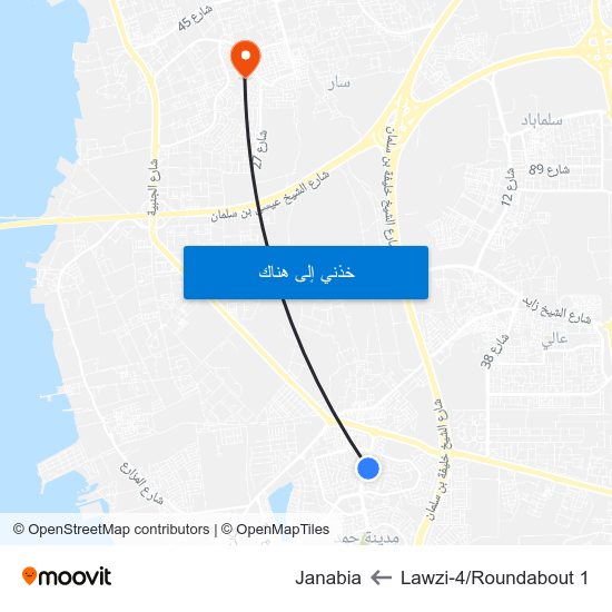 Lawzi-4/Roundabout 1 to Janabia map