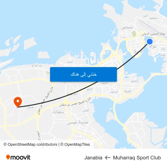 Muharraq Sport Club to Janabia map