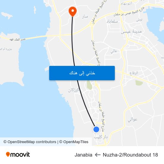 Nuzha-2/Roundabout 18 to Janabia map