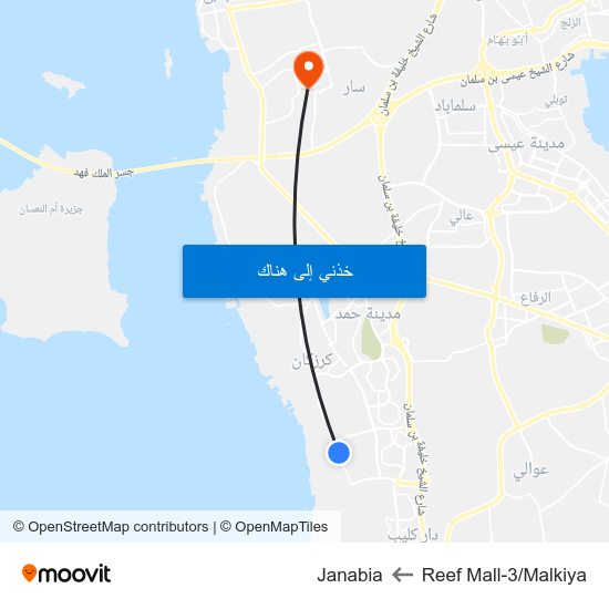 Reef Mall-3/Malkiya to Janabia map