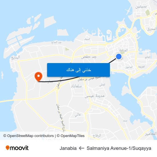 Salmaniya Avenue-1/Suqayya to Janabia map