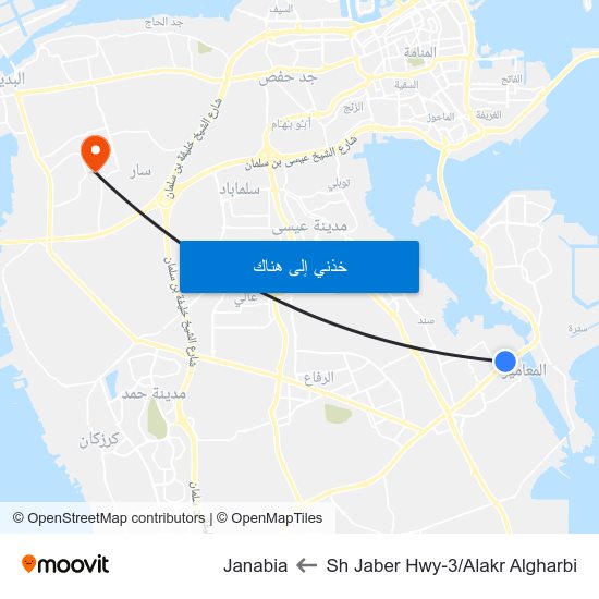 Sh Jaber Hwy-3/Alakr Algharbi to Janabia map