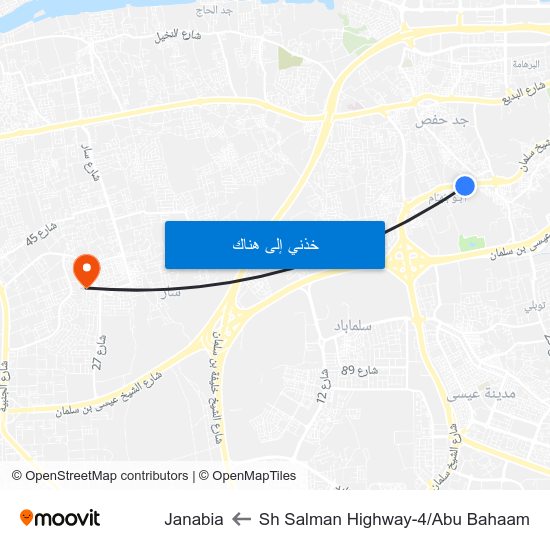 Sh Salman Highway-4/Abu Bahaam to Janabia map