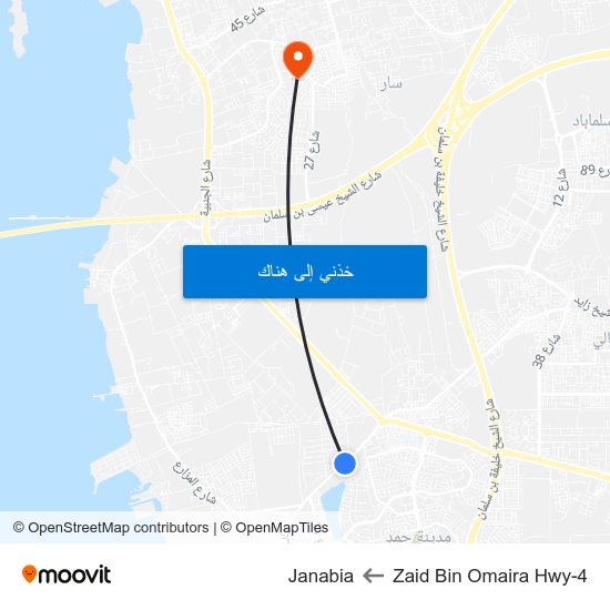 Zaid Bin Omaira Hwy-4 to Janabia map