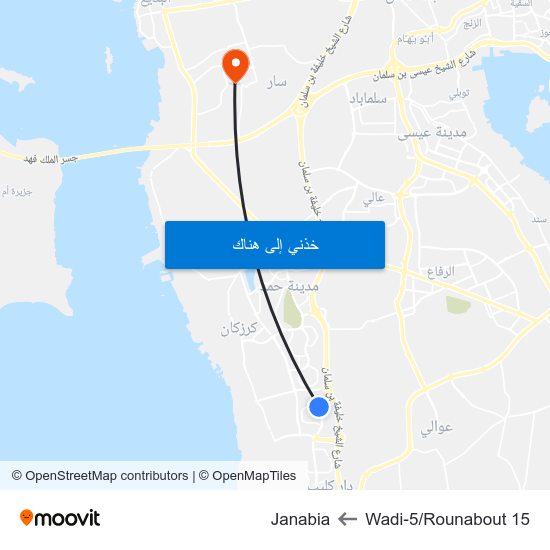 Wadi-5/Rounabout 15 to Janabia map