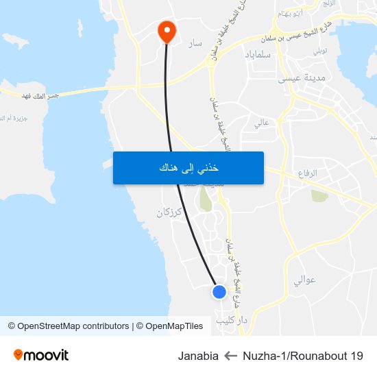 Nuzha-1/Rounabout 19 to Janabia map