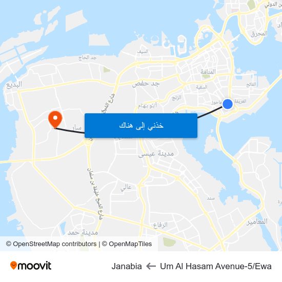 Um Al Hasam Avenue-5/Ewa to Janabia map