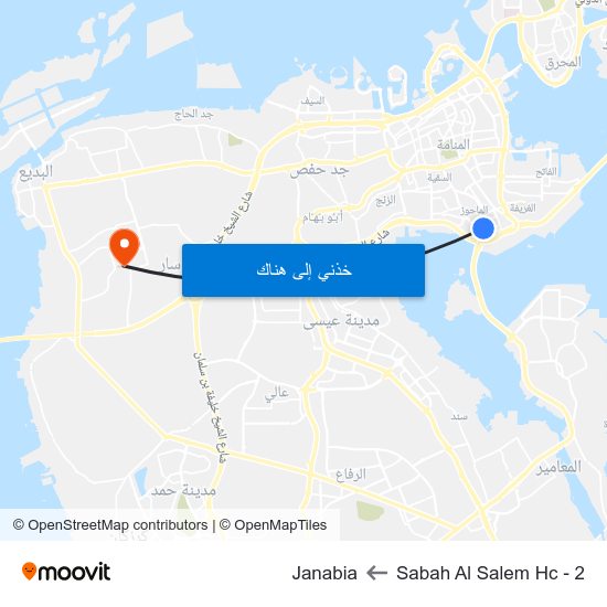 Sabah Al Salem Hc - 2 to Janabia map