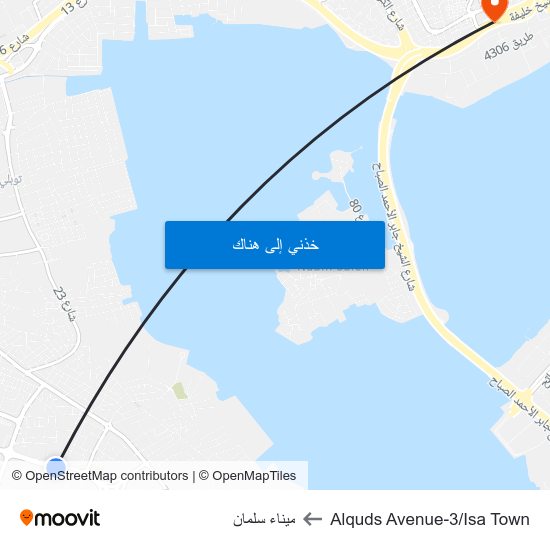 Alquds Avenue-3/Isa Town to ميناء سلمان map