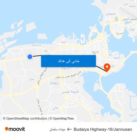 Budaiya Highway-16/Jannusan to ميناء سلمان map