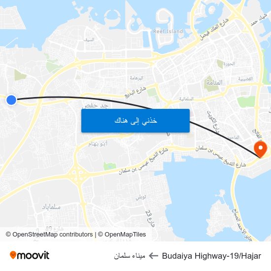 Budaiya Highway-19/Hajar to ميناء سلمان map