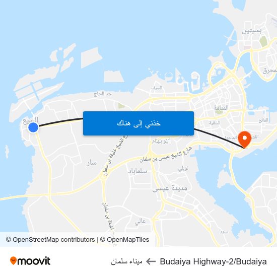 Budaiya Highway-2/Budaiya to ميناء سلمان map