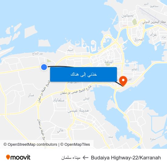 Budaiya Highway-22/Karranah to ميناء سلمان map