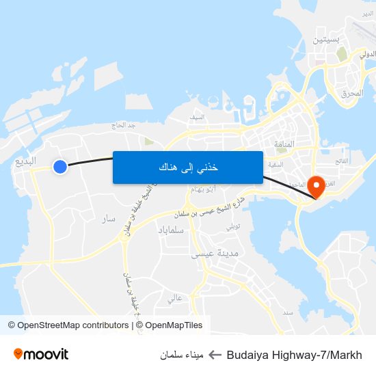 Budaiya Highway-7/Markh to ميناء سلمان map
