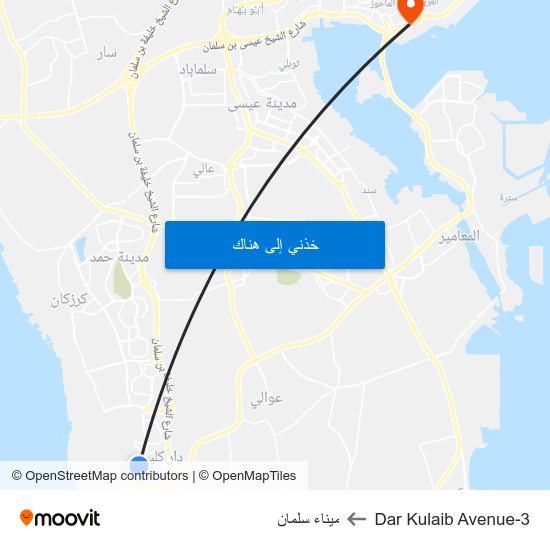 Dar Kulaib Avenue-3 to ميناء سلمان map