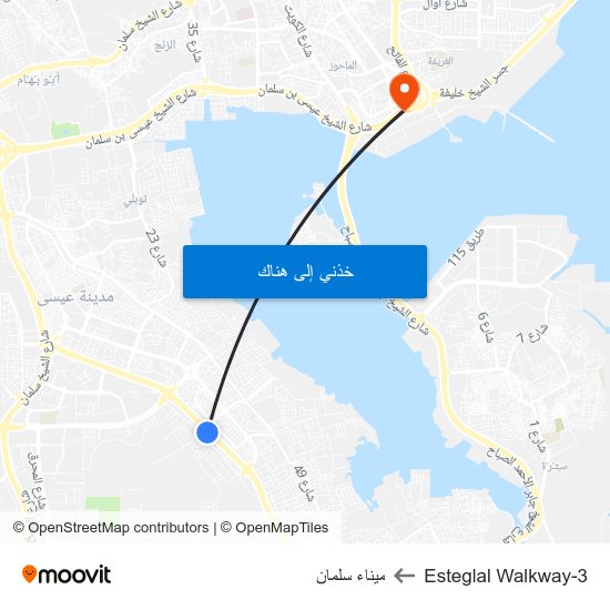 Esteglal Walkway-3 to ميناء سلمان map