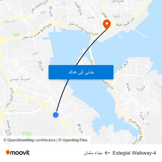 Esteglal Walkway-4 to ميناء سلمان map
