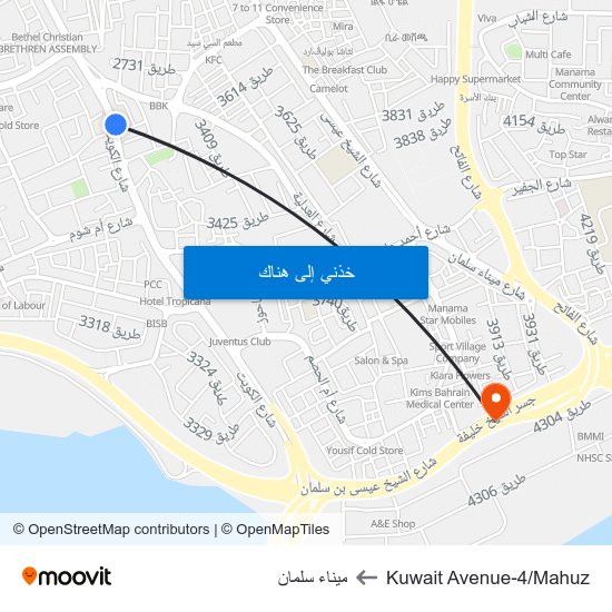 Kuwait Avenue-4/Mahuz to ميناء سلمان map