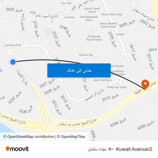 Kuwait Avenue/2 to ميناء سلمان map