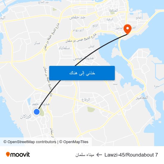 Lawzi-45/Roundabout 7 to ميناء سلمان map