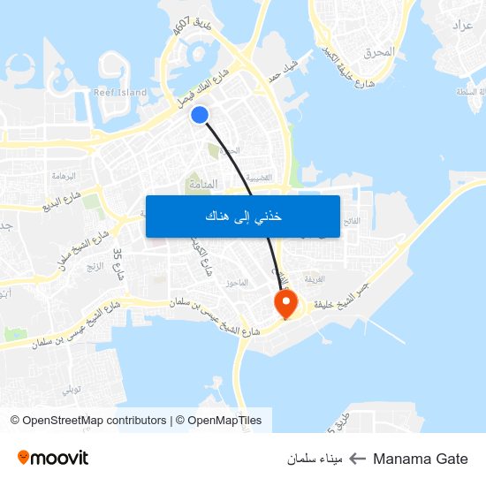 Manama Gate to ميناء سلمان map