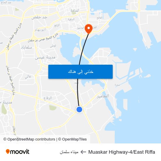 Muaskar Highway-4/East Riffa to ميناء سلمان map