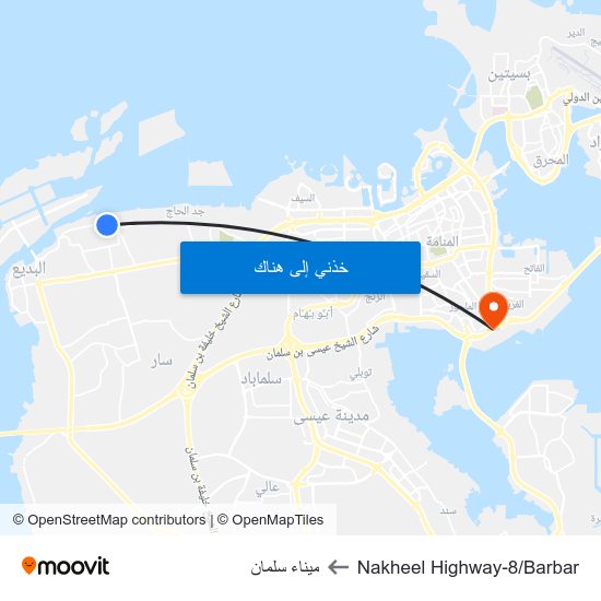 Nakheel Highway-8/Barbar to ميناء سلمان map