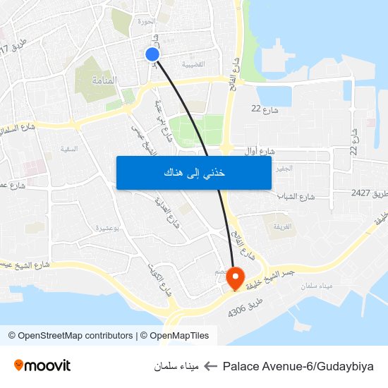 Palace Avenue-6/Gudaybiya to ميناء سلمان map