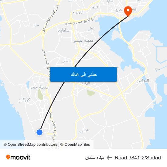 Road 3841-2/Sadad to ميناء سلمان map