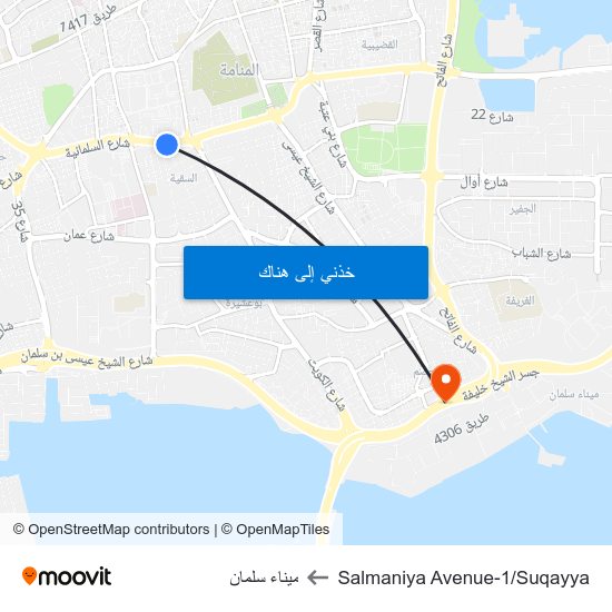 Salmaniya Avenue-1/Suqayya to ميناء سلمان map