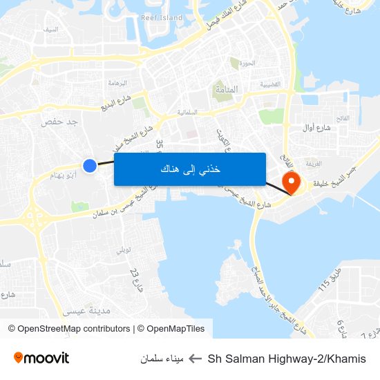 Sh Salman Highway-2/Khamis to ميناء سلمان map