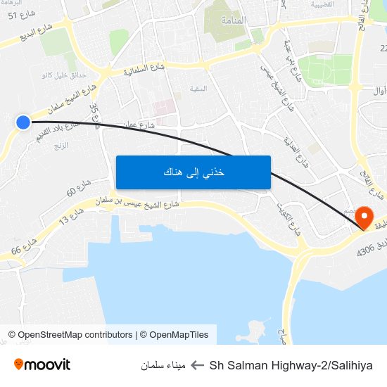 Sh Salman Highway-2/Salihiya to ميناء سلمان map