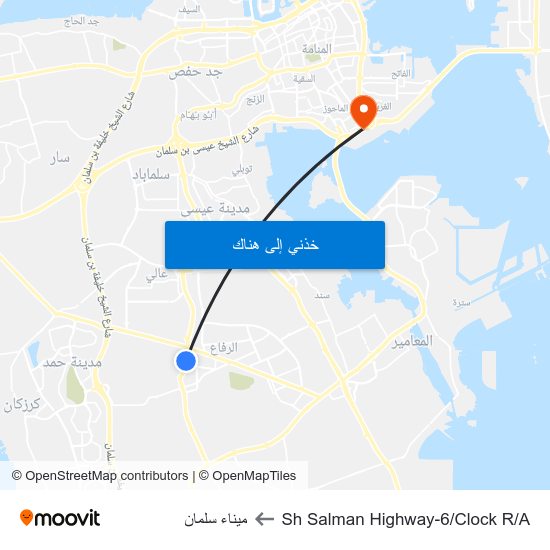 Sh Salman Highway-6/Clock R/A to ميناء سلمان map